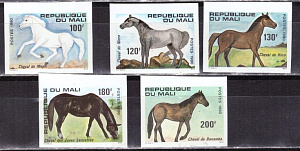 Мали, 1980, Лошади, 5 марок без зубцов